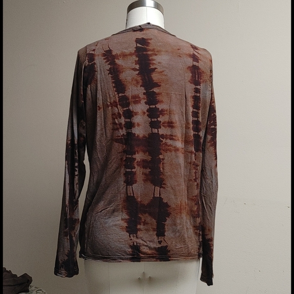 Art of Clothe Brown Long Sleeve T-shirt Tie-dyed - Picture 7 of 11